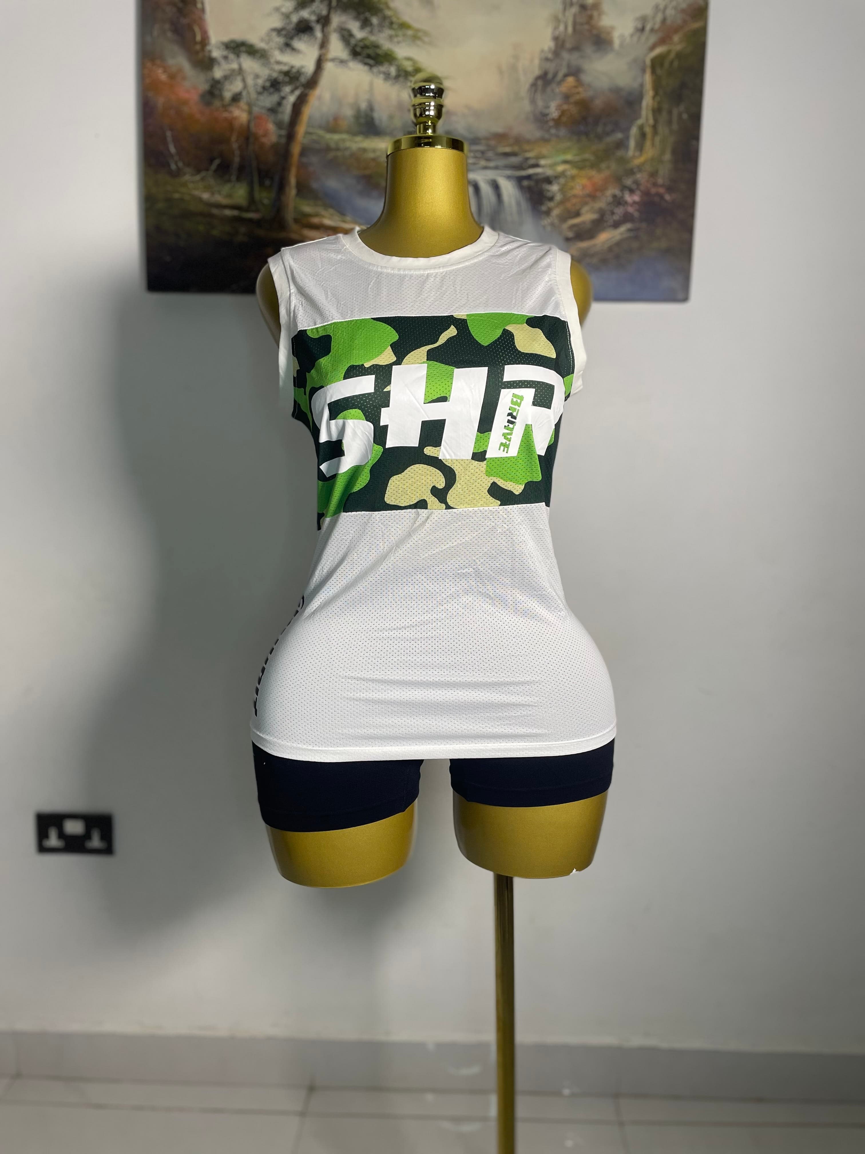 Camo Print Sports Tank Top thrift fashion item